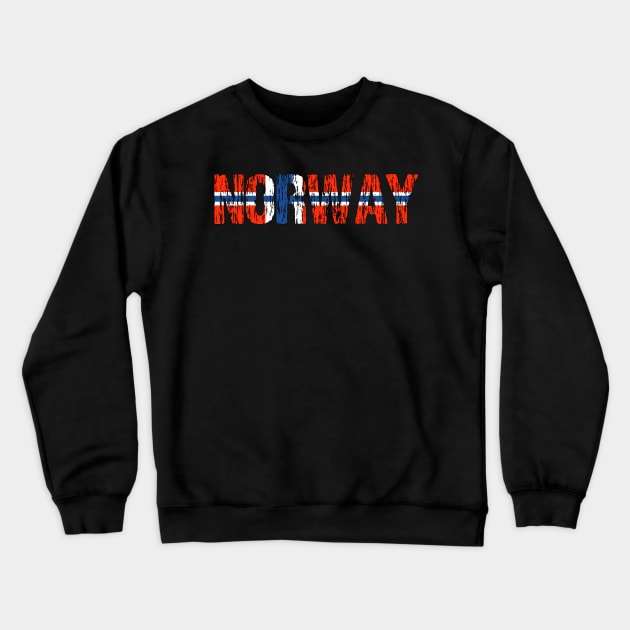 Norway Distressed Flag Norge Crewneck Sweatshirt by Nirvanibex